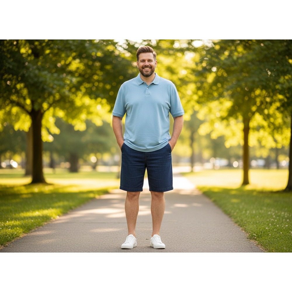 Basic Editions Mens Dark Wash Denim Jean Shorts Indigo‎ Blue Size 46W